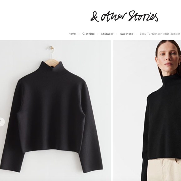 & other stories turtleneck knit sweater - black, size XS - Picture 1 of 5